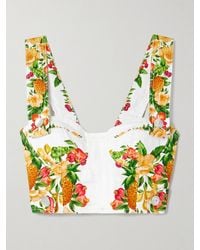 FARM Rio - Haut Raccourci En Lin Imprimé - Lyst