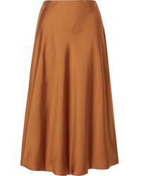 J.Crew Marco Charmeuse Midi Skirt - Brown