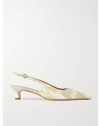 Aeyde - Catrina Slingback-Pumps Aus Leder Mit Schlangeneffekt - Lyst