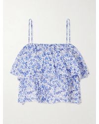 Isabel Marant - Erisa Ruffled Floral-Print Organic Cotton Cami - Lyst