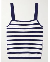 La Ligne - Tanktop Aus Einer Gestreiften Baumwollmischung - Lyst