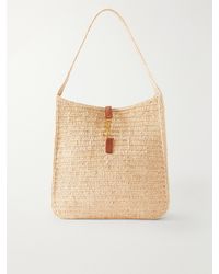 Saint Laurent - Le 5 À 7 Leather-Trimmed Raffia Shoulder Bag - Lyst