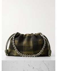 Loewe - Sac Porté Épaule En Daim À Carreaux Et À Finitions En Cuir Flamenco Medium - Lyst