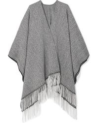 Rag & Bone Fringed Herringbone Wool-blend Wrap - Gray