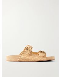 Tory Burch - Mellow Logo-Embellished Raffia And Leather Sandals - Lyst