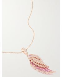 Garrard - Wings Embrace 18-Karat Rose, Sapphire And Diamond Necklace - Lyst