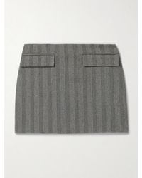 Ferragamo - Herringbone Wool-Blend Mini Skirt - Lyst