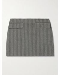 Ferragamo - Herringbone Wool-Blend Mini Skirt - Lyst