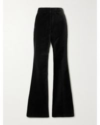 Rebecca Vallance - Audrina Pleated Cotton-Blend Velvet Flared Pants - Lyst