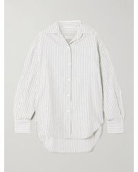 Faithfull the Brand - En Vau Embroidered Striped Cotton-Blend Shirt - Lyst