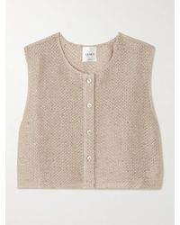 Leset - Stella Cropped Sequin-Embellished Linen-Blend Gauze Vest - Lyst