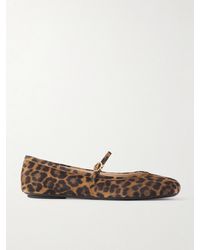 Gianvito Rossi - Carla Leopard-Print Suede Mary Jane Ballet Flats - Lyst