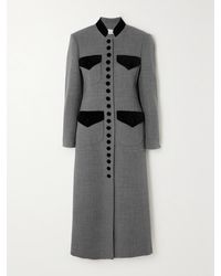 LIBEROWE - Net Sustain Velvet-Trimmed Wool Coat - Lyst