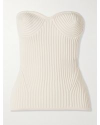 Jean Paul Gaultier - Paneled Ribbed Wool-Blend Bustier Top - Lyst