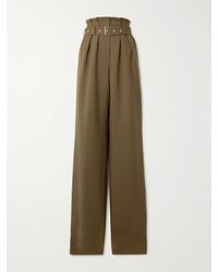 Dries Van Noten - Hose Mit Weitem Bein Aus Jersey Aus Einer Woll-Mohairmischung Mit Falten Und Gürtel - Lyst