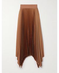 JOSEPH - Ade Asymmetric Pleated Satin Midi Skirt - Lyst