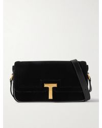 Tom Ford - Schultertasche Aus Samt Mit Lederbesätzen Und Verzierung - Lyst