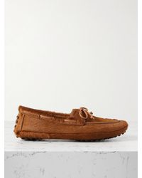 Le Monde Beryl - Driver Leather-Trimmed Calf Hair Loafers - Lyst