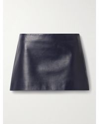 KHAITE - Jett Leather Mini Skirt - Lyst