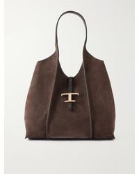 Tod's - T Timeless Medium Suede Shoulder Bag - Lyst