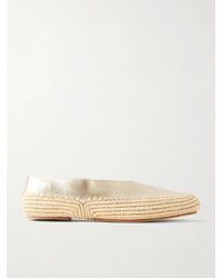 Gabriela Hearst - Strength Suede And Raffia Ballet Flats - Lyst