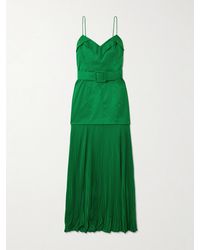 Rebecca Vallance - Bailey Belted Pleated Crepe Maxi Dress - Lyst