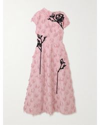 Erdem - Midikleid Aus Jacquard Mit Fil Coupé Und Stickereien - Lyst