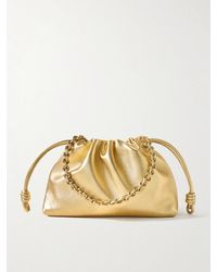 Loewe - Flamenco Metallic Leather Clutch - Lyst