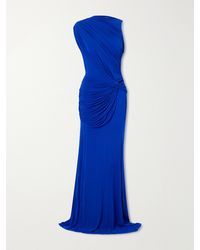 Alex Perry - Asymmetric Gathered Stretch-Jersey Gown - Lyst