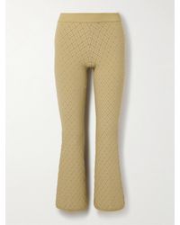 High Sport - Kick It Cropped Cotton-Blend Jacquard Flared Pants - Lyst