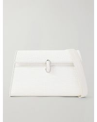 SAVETTE - Symmetry Leather-Trimmed Woven Raffia Shoulder Bag - Lyst