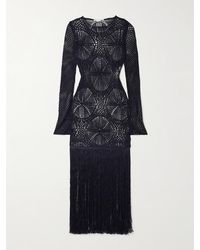 Stella McCartney - Fringed Crocheted Maxi Dress - Lyst
