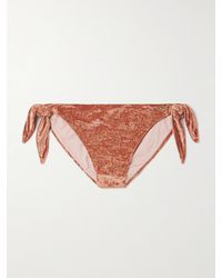 Chloé - Embellished Velvet Bikini Briefs - Lyst