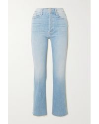 Mother Denim Cropped-Hose mit schmalem Schnitt in Blau Damen Bekleidung Jeans Röhrenjeans 