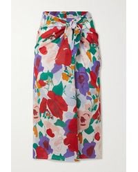 Faithfull The Brand Floral-print Cotton-voile Pareo - Red