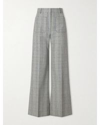 Victoria Beckham - Alina Checked Wool Wide-Leg Pants - Lyst