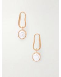 Cult Gaia - Vera Goldfarbene Ohrringe Mit Kunstperlen - Lyst