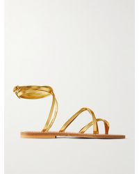 K. Jacques - Zenobie Metallic Leather Sandals - Lyst
