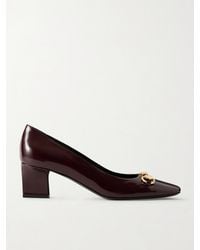 Gucci - Signora Horsebit-Embellished Glossed-Leather Pumps - Lyst