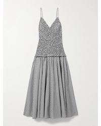 Brandon Maxwell - Robe Longue En Coton À Rayures Et À Smocks The Josie - Lyst