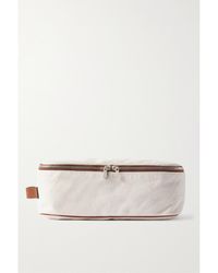 Brunello Cucinelli - Leather-Trimmed Cotton And Linen-Blend Canvas Shoe Cube - Lyst