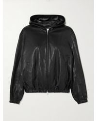 Nour Hammour - Leo Hooded Paneled Leather Jacket - Lyst