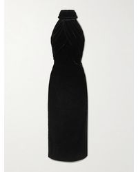 Violante Nessi - Merisi Draped Velvet Turtleneck Gown - Lyst