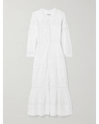 Isabel Marant - Daniva Maxikleid Aus Biobaumwoll-Voile Mit Lochstickerei Und Spitzeneinsätzen - Lyst