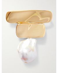 AGMES - Ilona Recycled Vermeil Pearl Brooch - Lyst