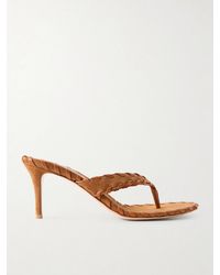 Gianvito Rossi - 70 Whipstitched Leather-Trimmed Suede Sandals - Lyst