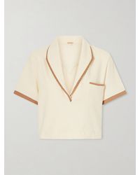 Johanna Ortiz - Terry Cropped Cotton-Blend Terry Top - Lyst