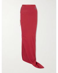 Rick Owens - Moncler Appliquéd Cotton-Jersey Maxi Skirt - Lyst