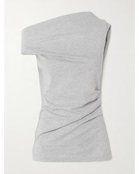 Dries Van Noten - Asymmetrisches Oberteil Aus Baumwoll-Jersey Mit Raffungen - Lyst