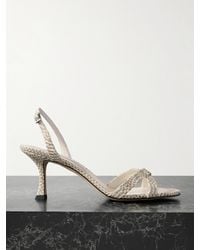 Jimmy Choo - Elsy 70 Slingback-Sandalen Aus Leder Mit Schlangeneffekt - Lyst